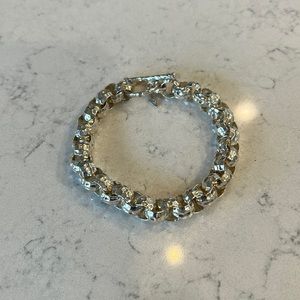 Silpada retired shiny sterling silver hammered rolo link bracelet